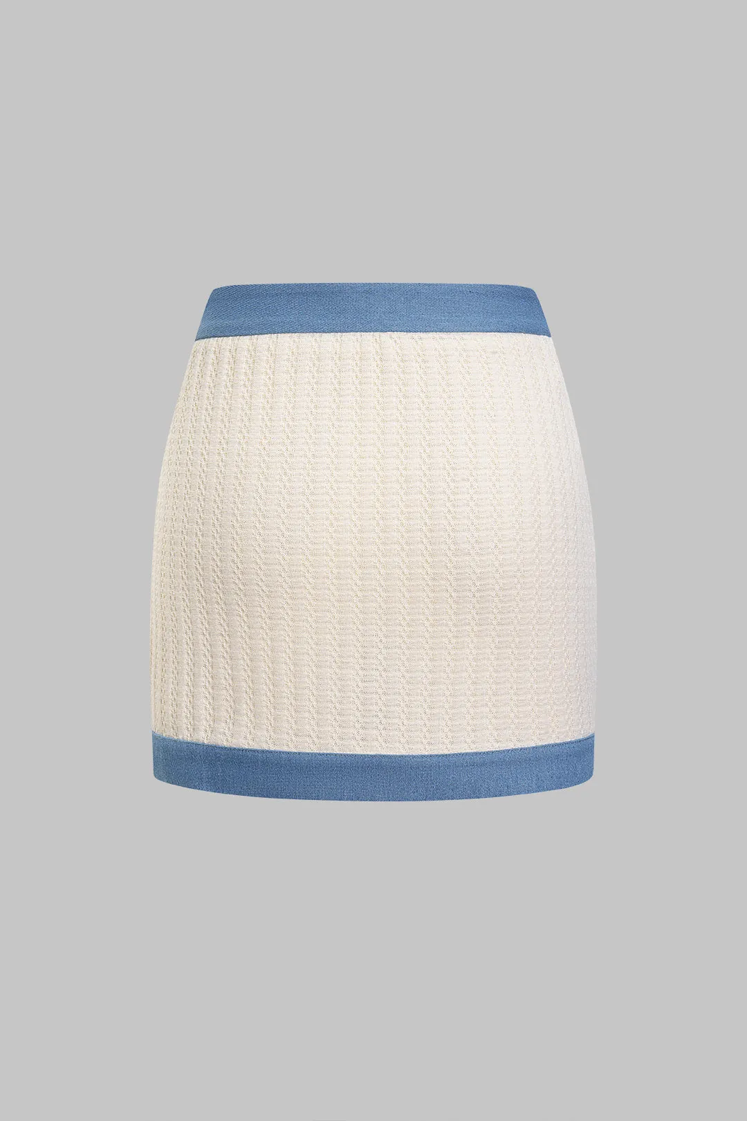 Button High Waist Patchwork Skirt sold by Micas product image thumbnail 2