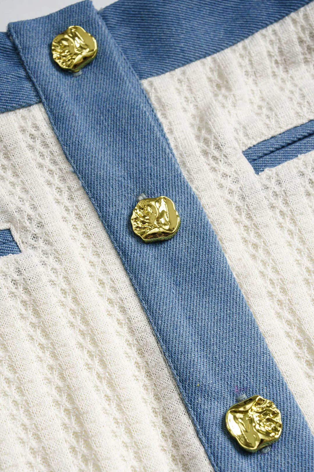 Button High Waist Patchwork Skirt sold by Micas product image thumbnail 3