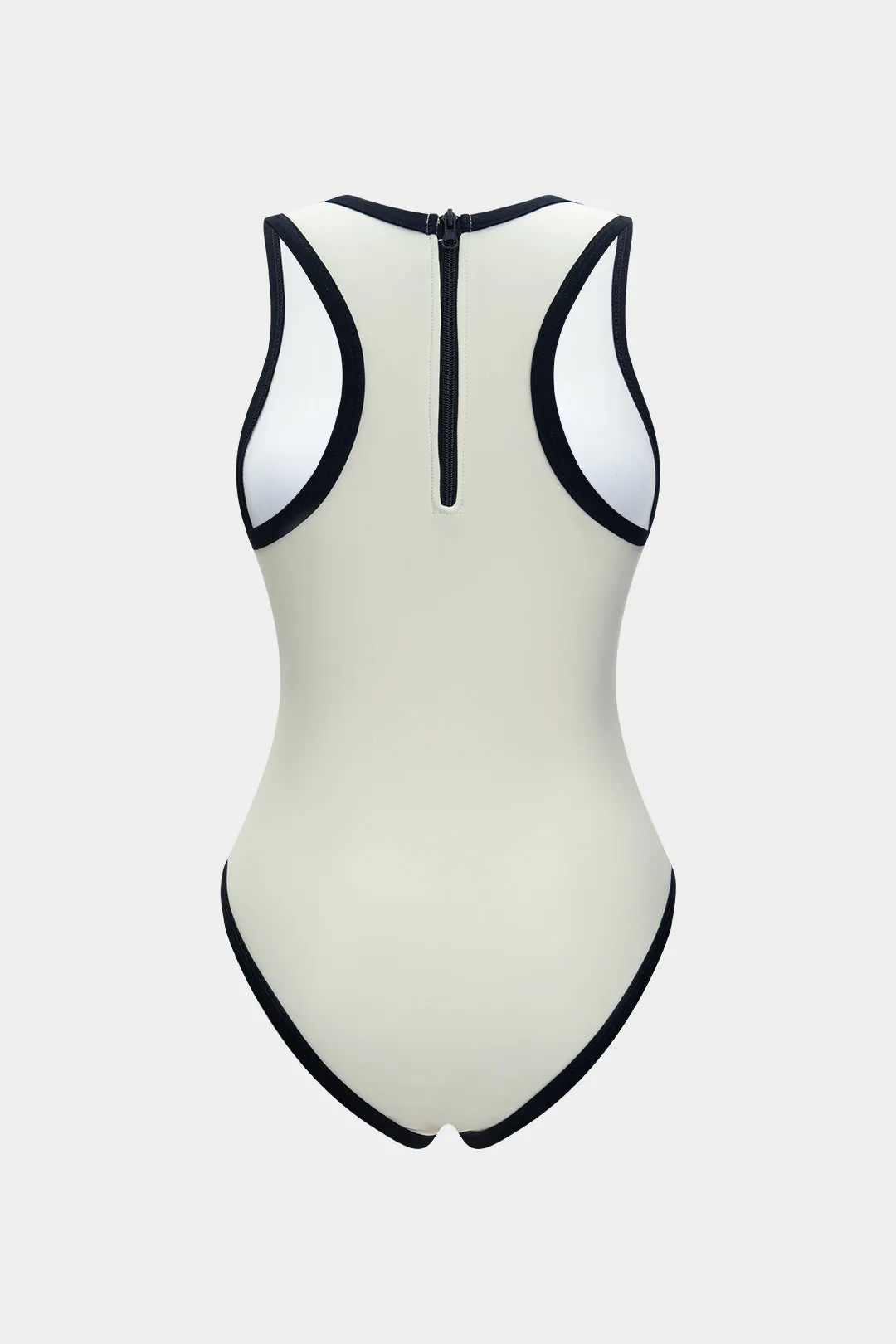 Kontrast lynlås mave kontrol i ét stykke badedragt sold by Micas product image thumbnail 2