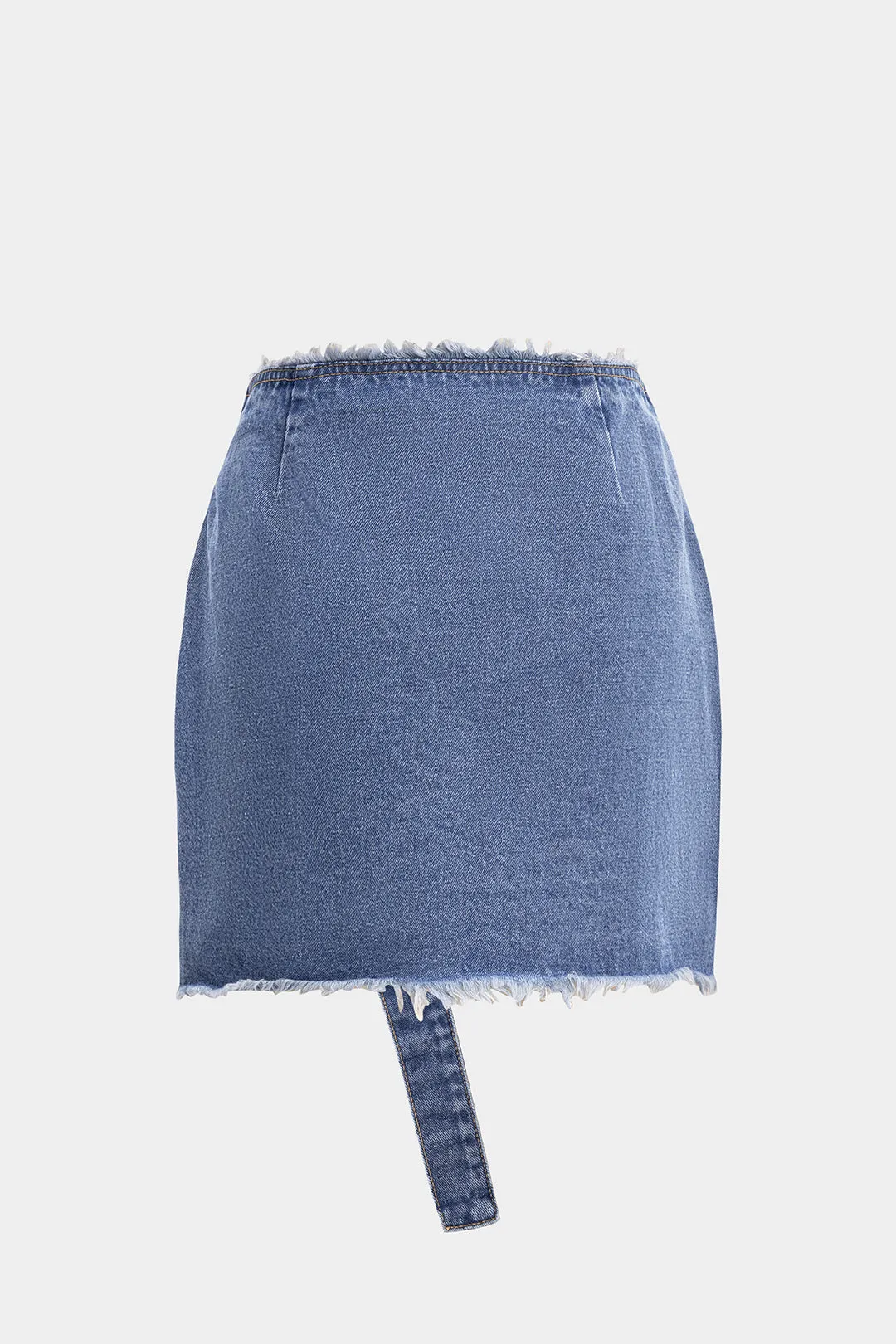 Denim asymmetrisk lomme flosset nederdel sold by Micas product image thumbnail 2
