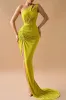 Satin High Slit Ruched Asymmetrical Maxi Dress sold by Micas