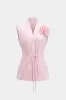 3D blomsterbinding V-hals tank top og bukser sæt sold by Micas