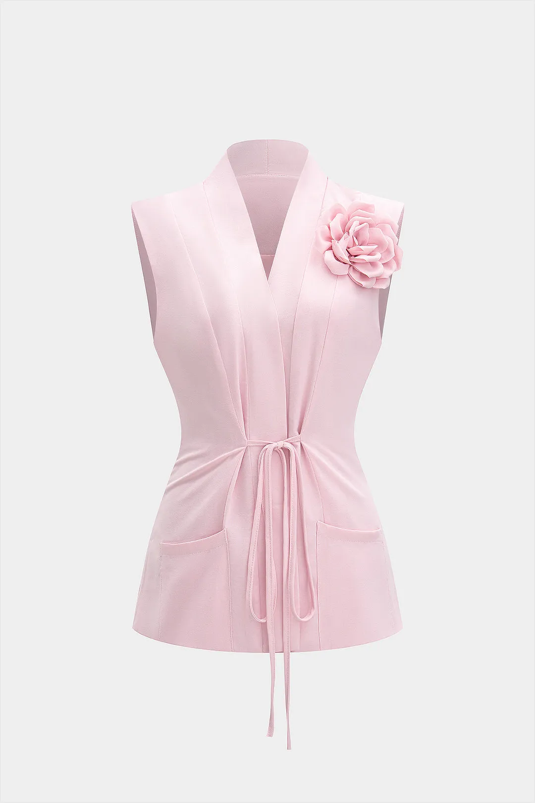 3D blomsterbinding V-hals tank top og bukser sæt sold by Micas product image thumbnail 2