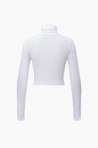 Solid Turtleneck Long Sleeve Crop Top sold by Micas