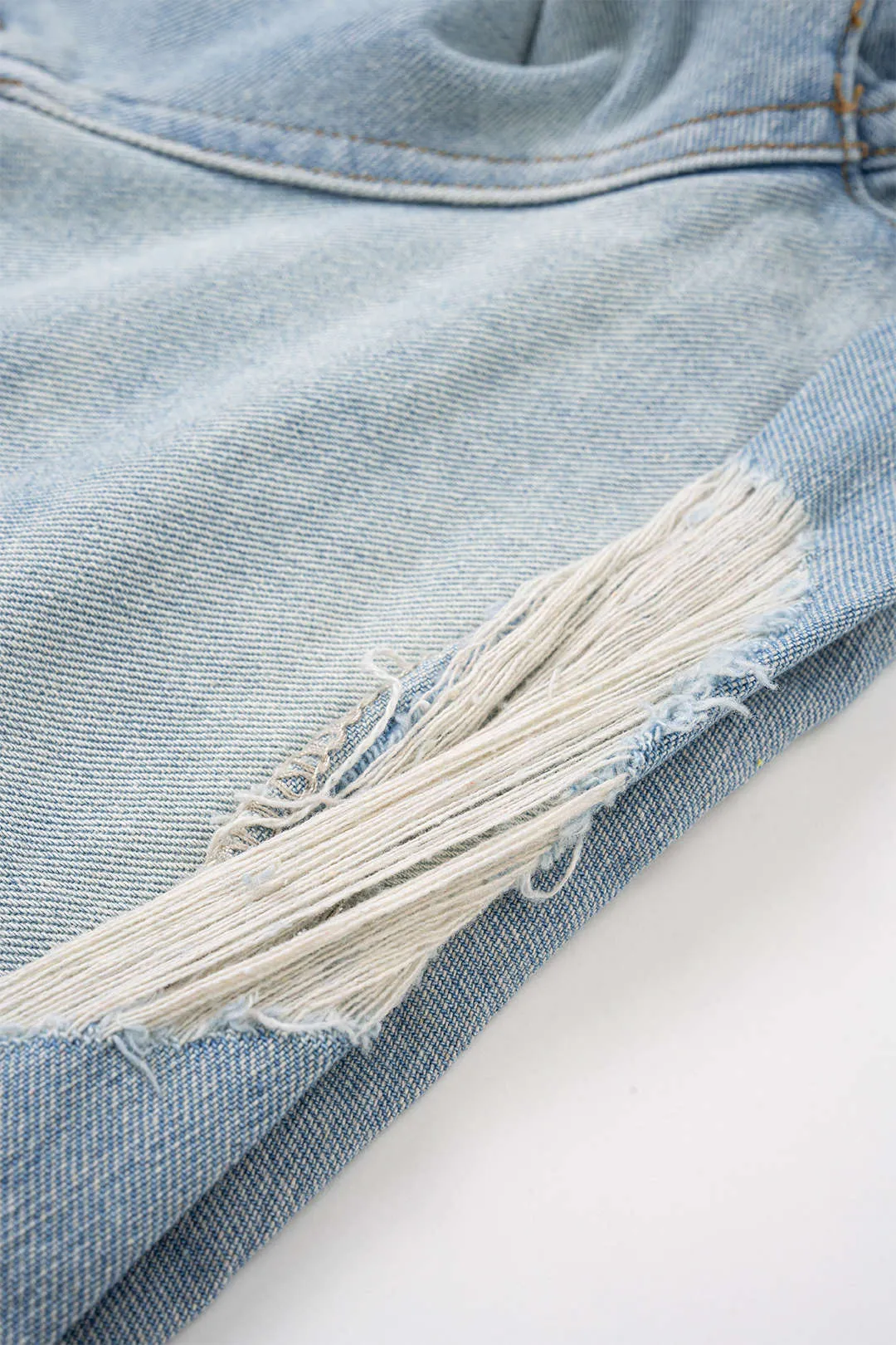 Denim høj talje bælte brede benshorts sold by Micas product image thumbnail 4