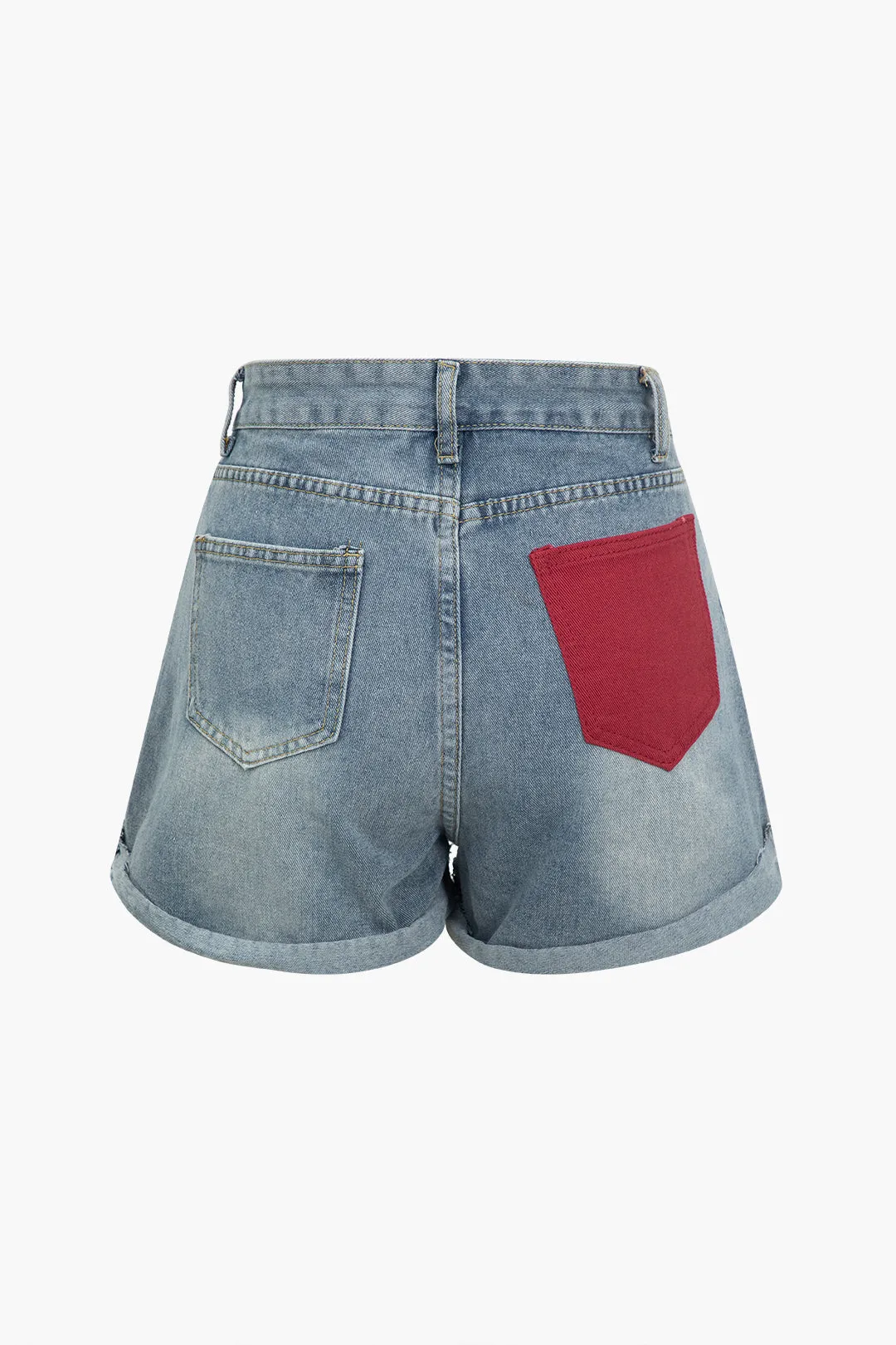 Farveblok vaskede denimshorts sold by Micas product image thumbnail 2