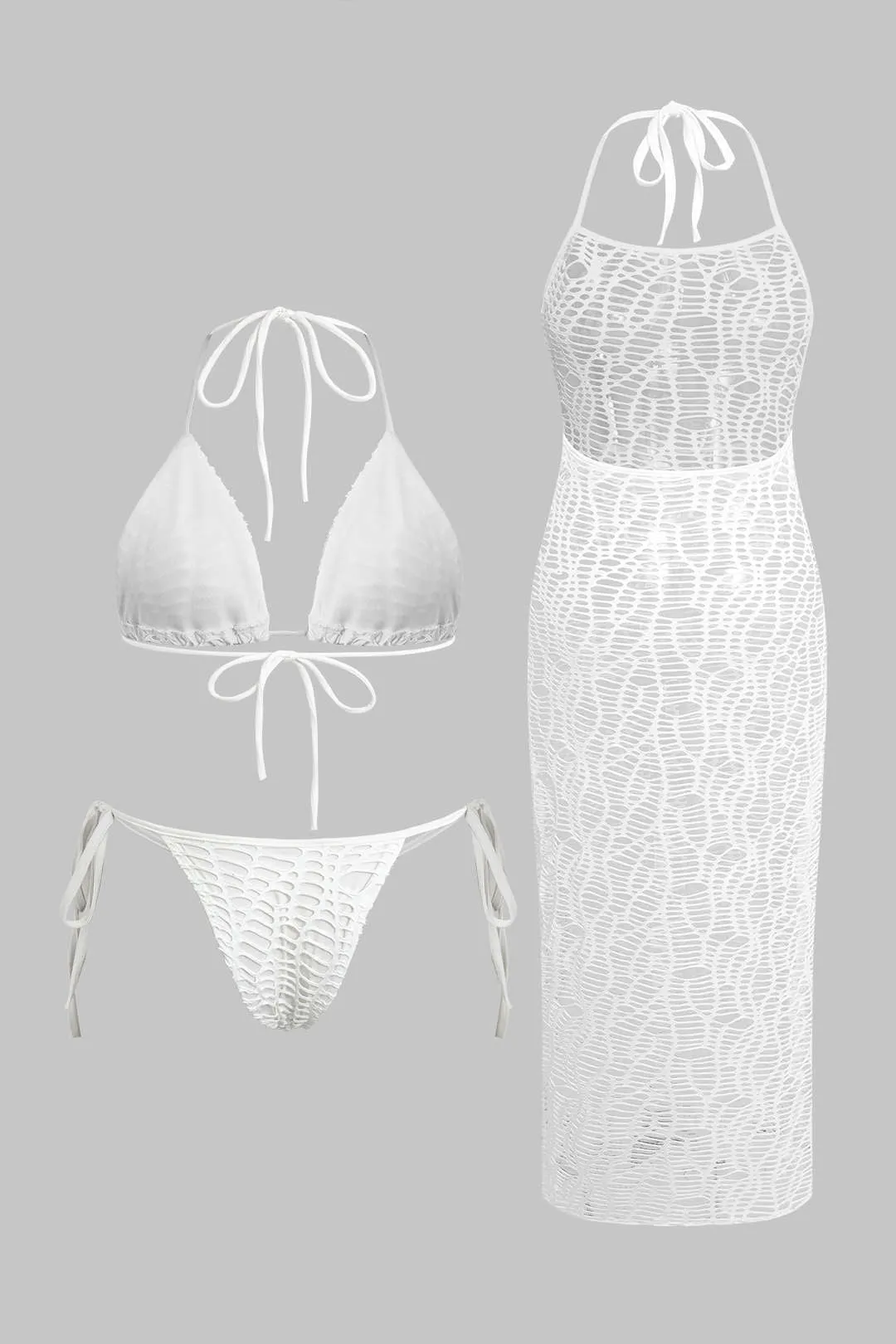 Plus Size Hollow Out Three-Pieces Bikini Set sold by Micas product image thumbnail 2