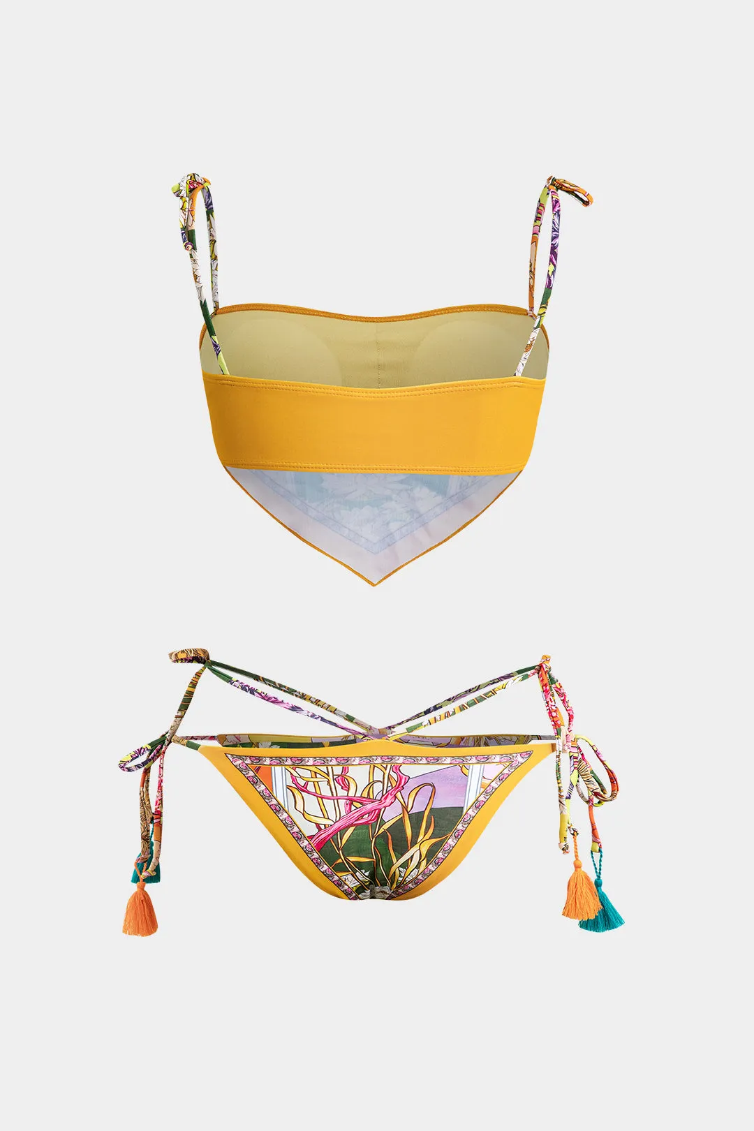 Plus Size Tropical Floral Print Fringe Two-Pieces Bikini Set sold by Micas product image thumbnail 2