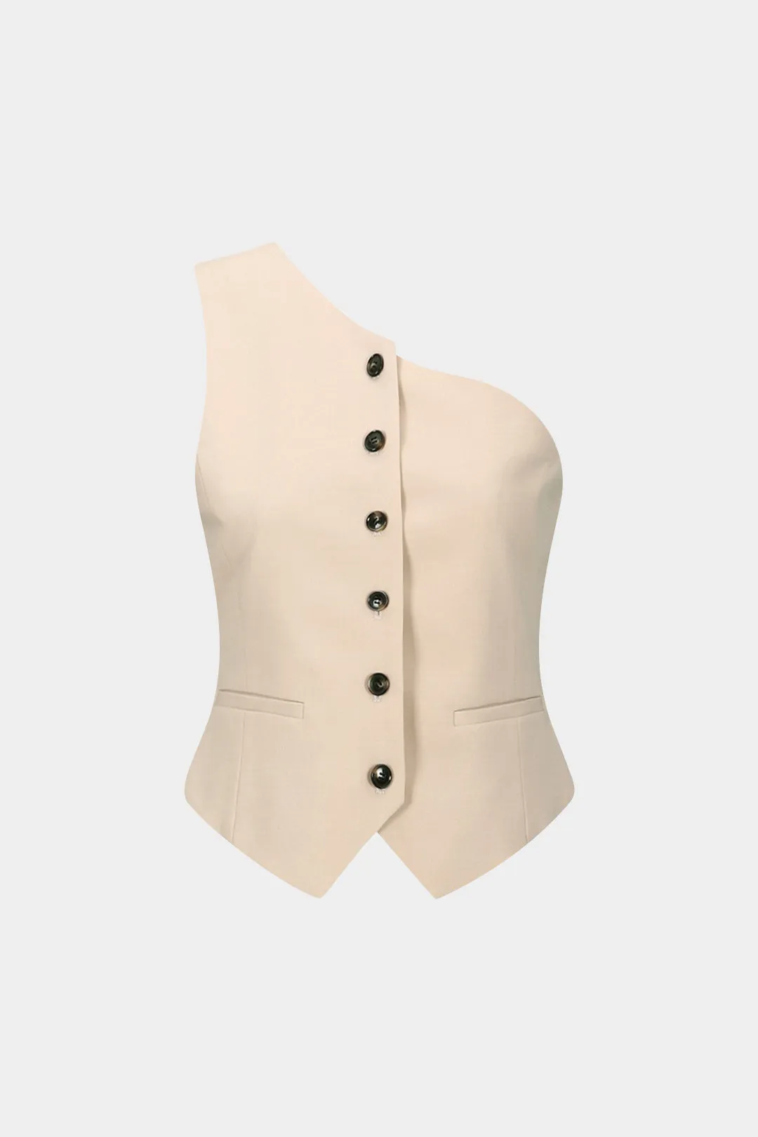 Asymmetrical Button Tank Top sold by Micas