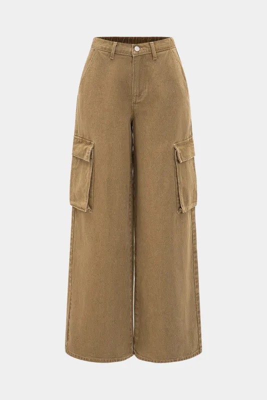 Denim Pocket Zipper Jeans sold by Micas