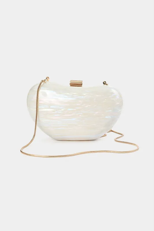 Acrylic Irregular Metallic Chain Clutch Bag sold by Micas