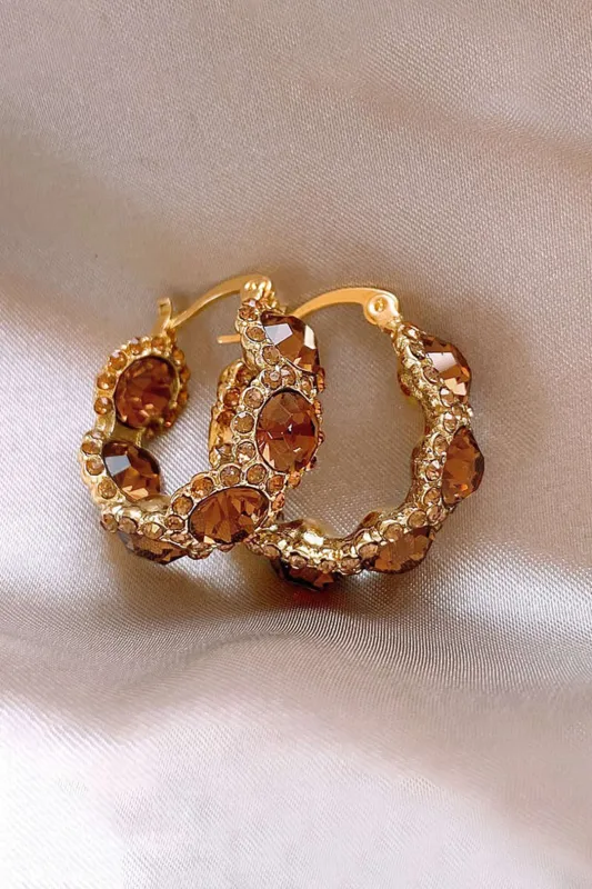 Crystal Hoop Earrings sold by Micas