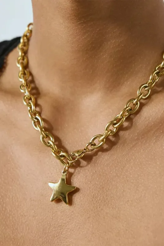 Metallic Star Necklace sold by Micas