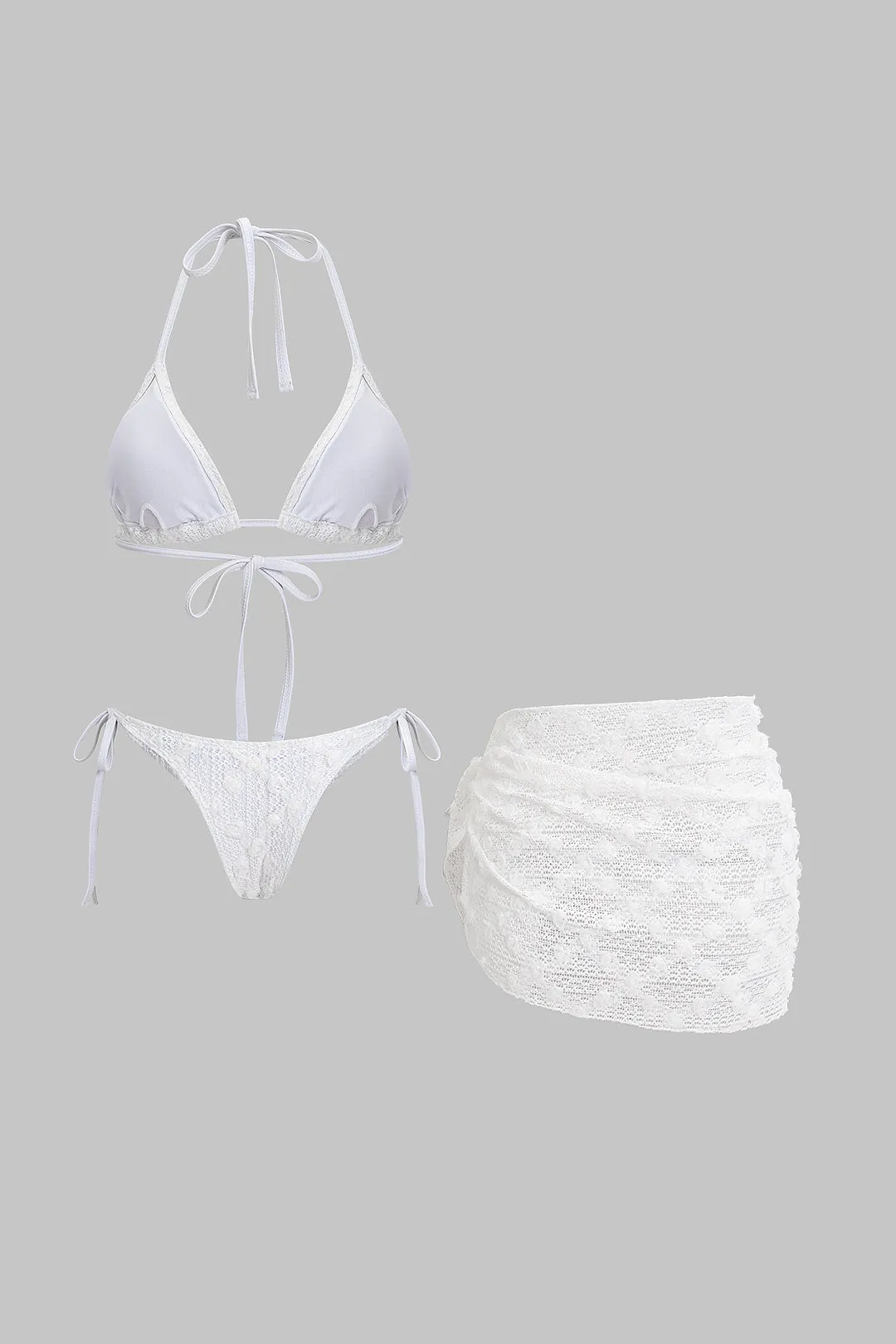 3D Floral Mesh Strappy Bikini Set sold by Micas product image thumbnail 2