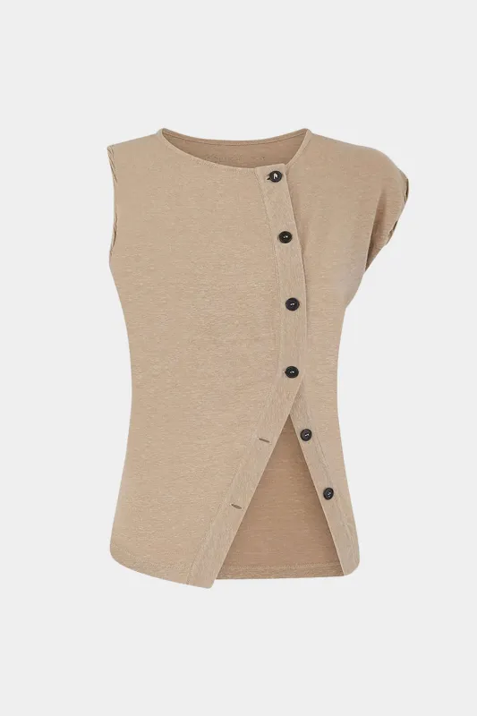 Button Detail Tank Top sold by Micas