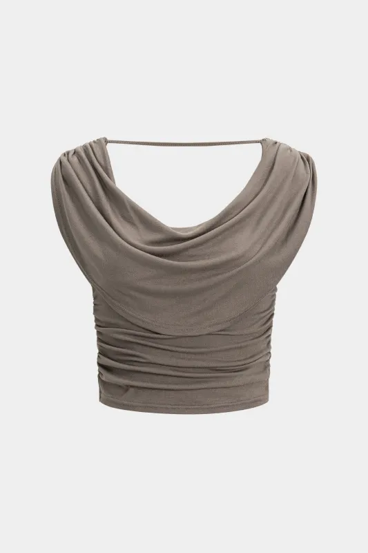 Cowl Neck Ruched Tank Top sold by Micas