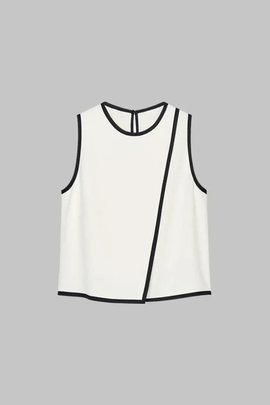 Linen Contrast Binding Tank Top sold by Micas