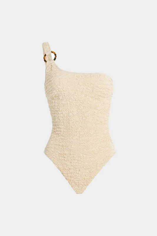 Textured Asymmetrical Sleeveless Bodysuit sold by Micas