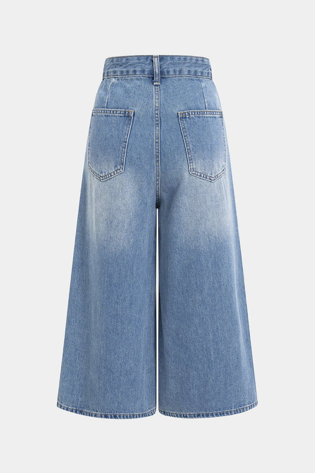 Denim Patchwork Asymmetrical Jorts sold by Micas product image thumbnail 2