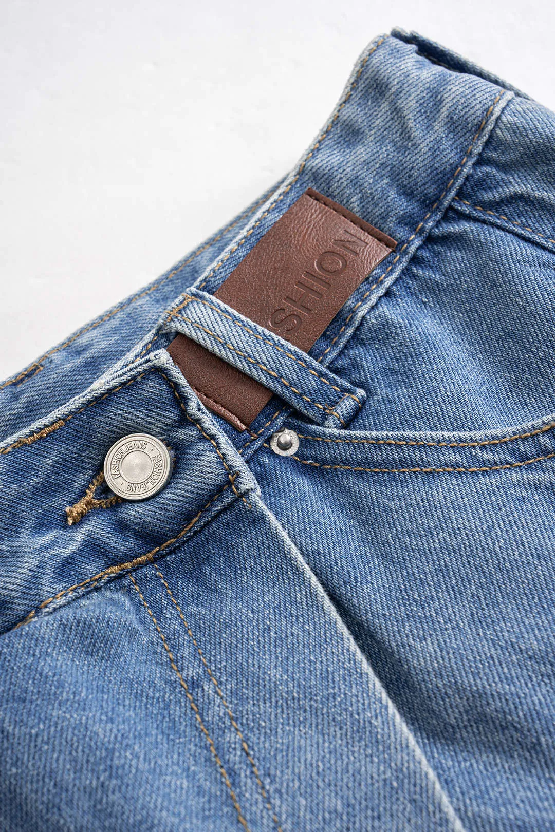 Denim Patchwork Asymmetrical Jorts sold by Micas product image thumbnail 3