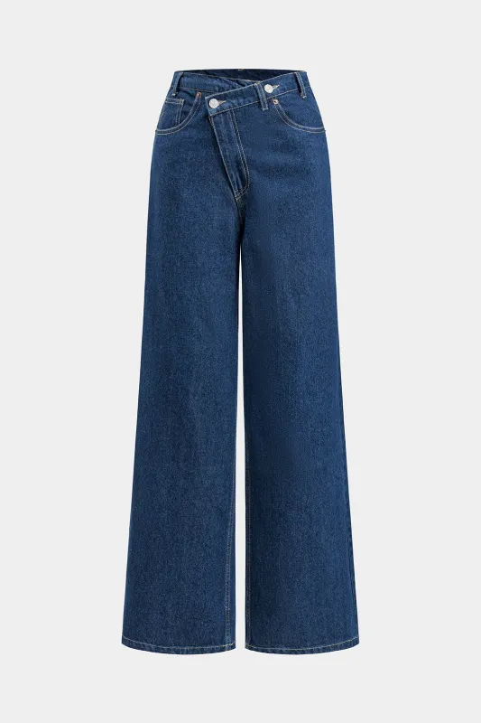 Denim Asymmetrical Jeans sold by Micas