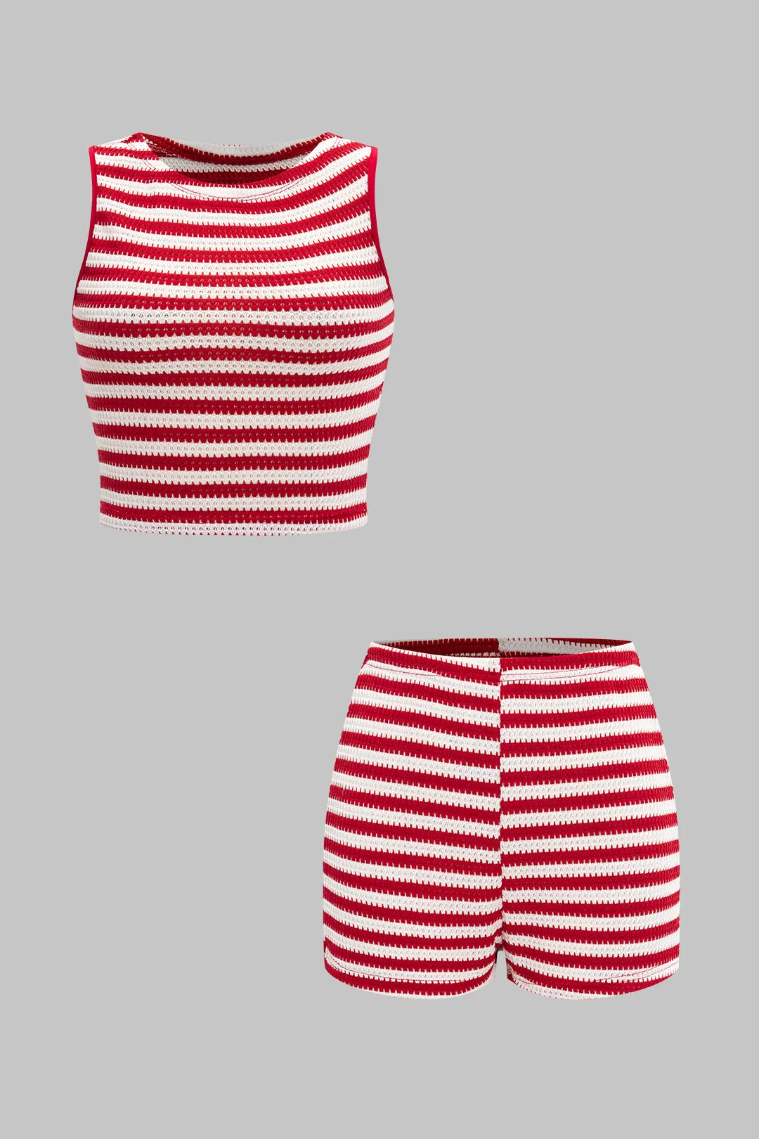 Kontraststriber Print Tank Top og Shorts indstillet sold by Micas