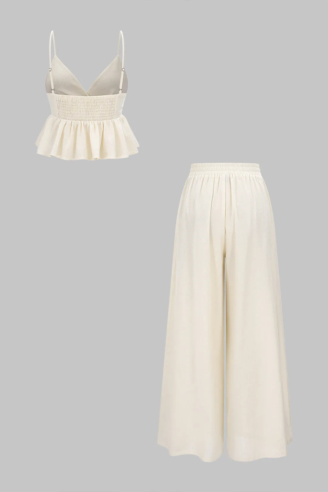 Linned Hollow Out Twist Knot Cami Top og Bukser sæt sold by Micas product image thumbnail 2