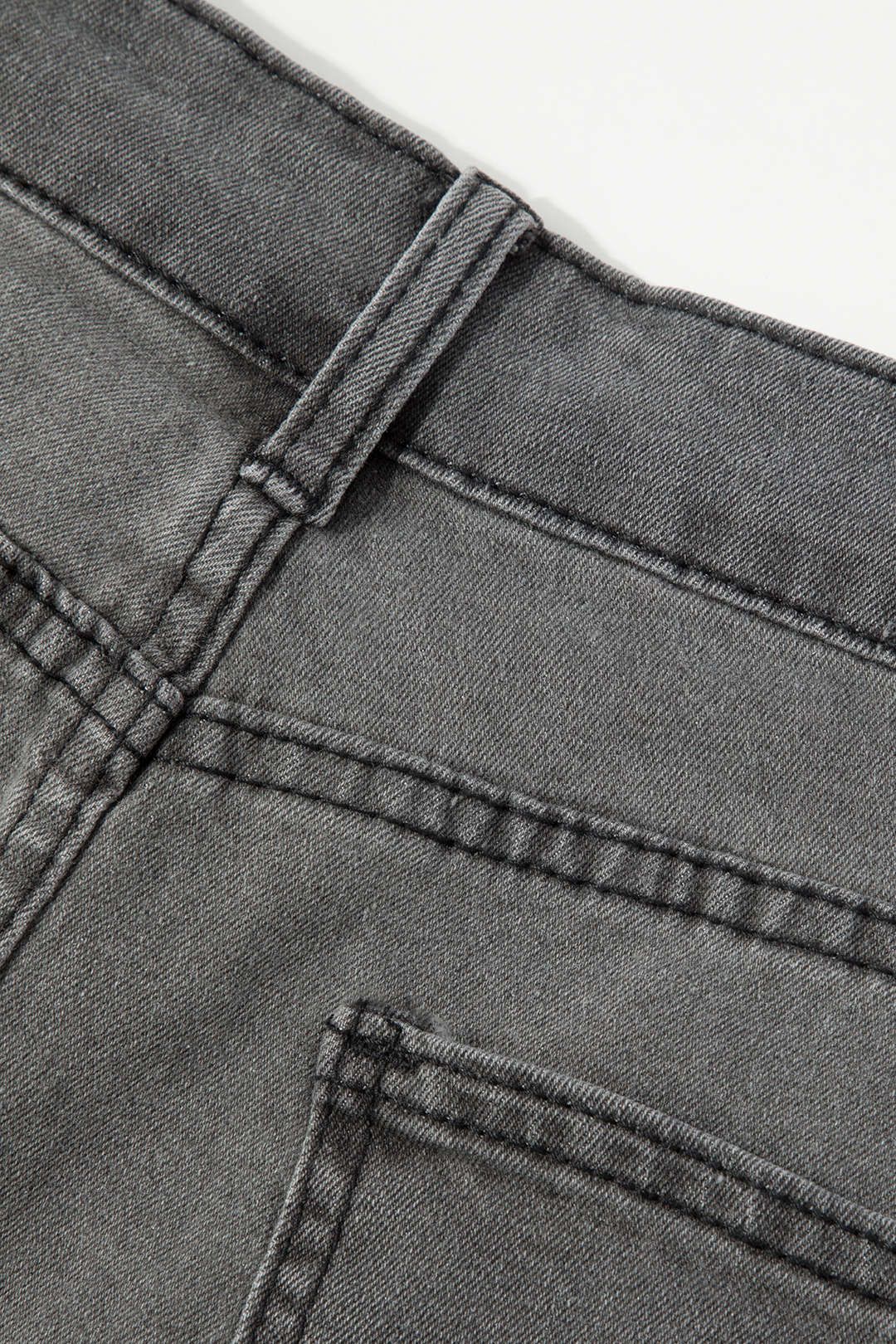 Asymmetric Frayed Trim Denim Mini Skirt sold by Micas product image thumbnail 4