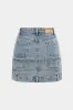Denim Patchwork Pocket Zipper Skirt sold by Micas