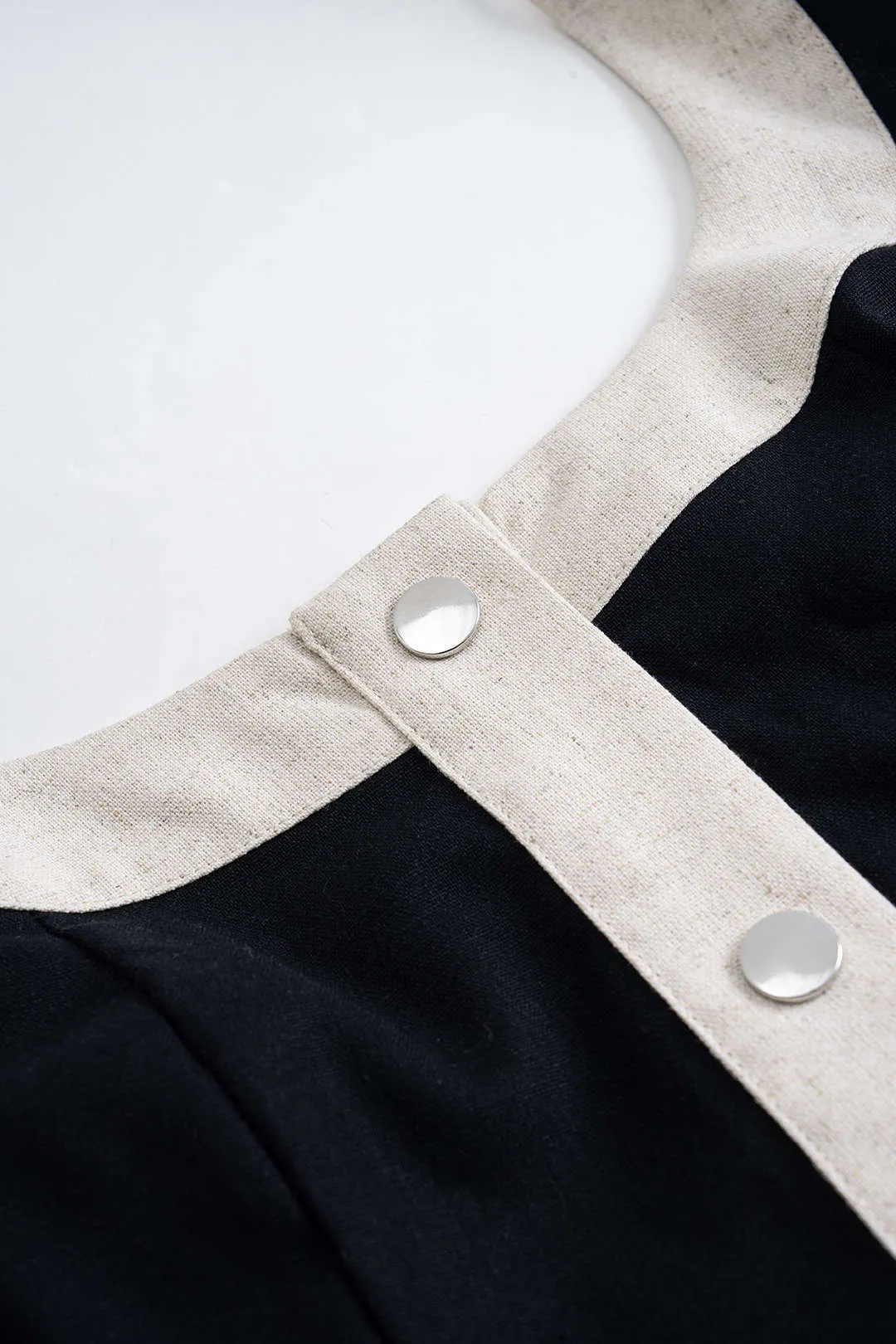 Linen Button Halter Neck Sleeveless Mini Dress sold by Micas product image thumbnail 3