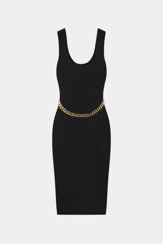 Metallic Chain Sleeveless Midi Dress sold by Micas