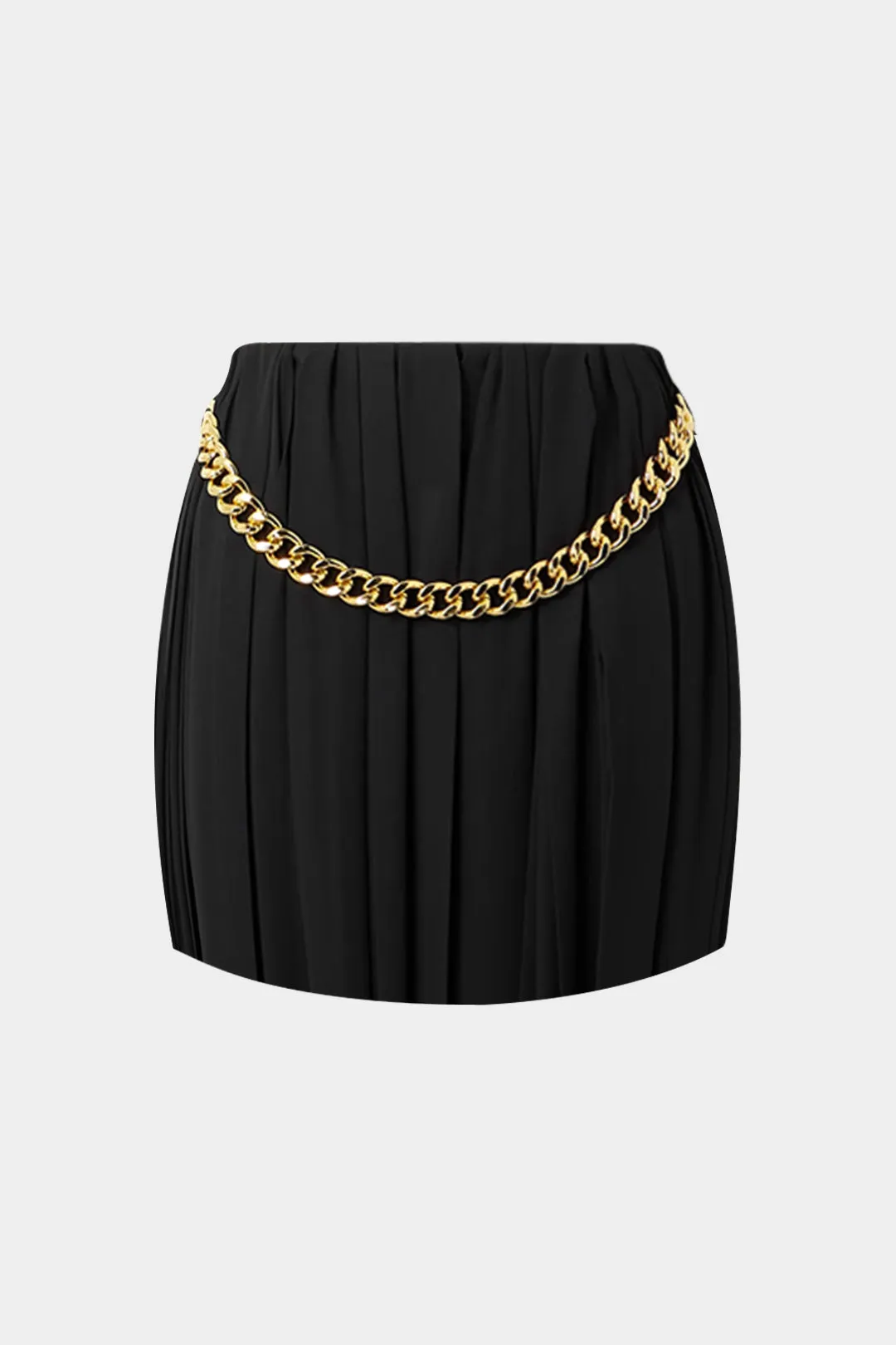 Metallic Chain Pleated Skirt sold by Micas