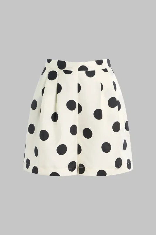 Polka Dots Print Ruched Shorts sold by Micas