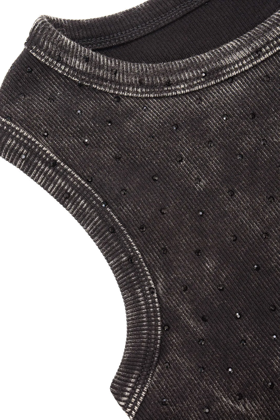 Rhinestone ribbed tank top sold by Micas product image thumbnail 3