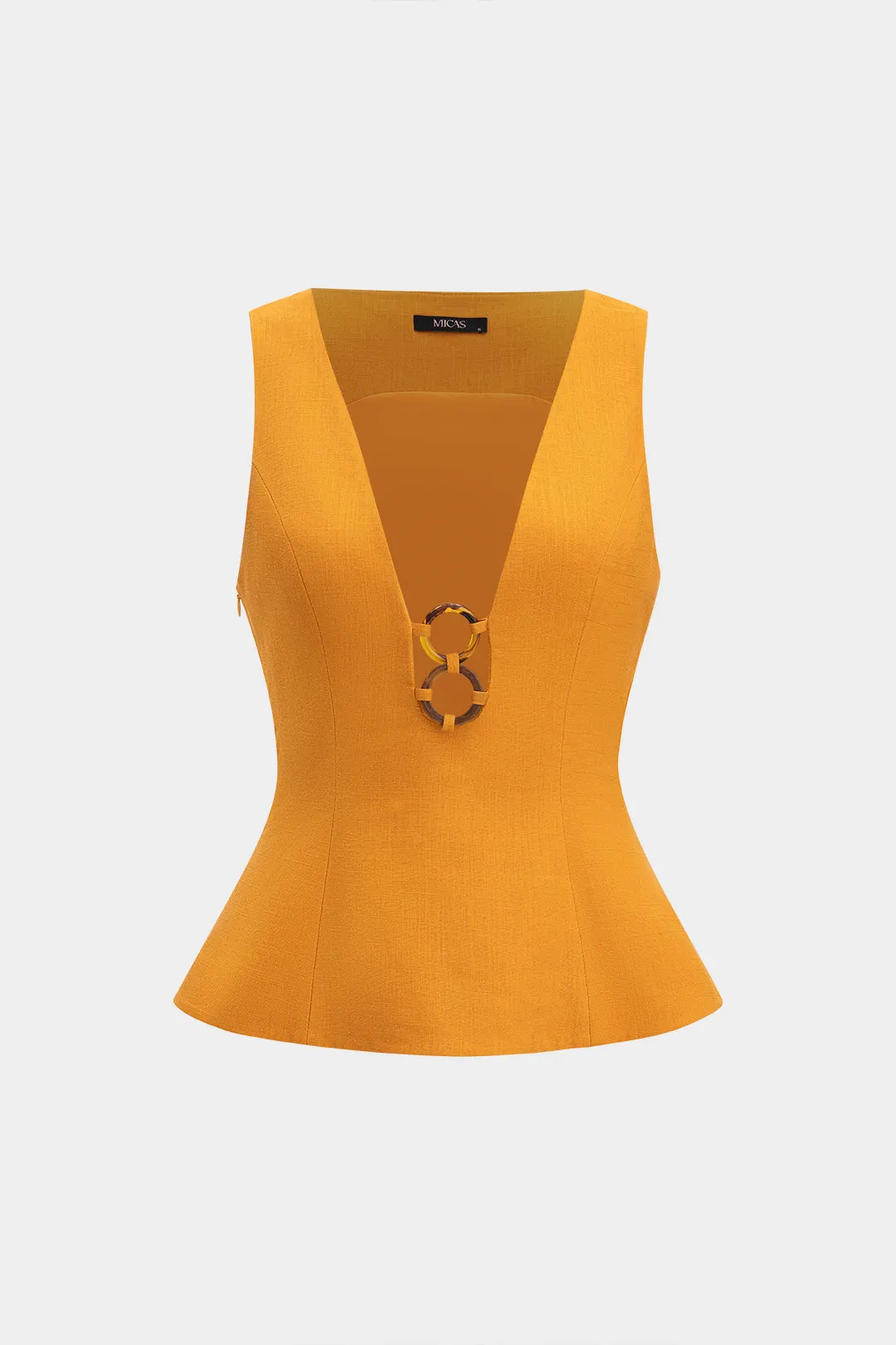 Linned udskåret v-hals tank top sold by Micas product image thumbnail 5