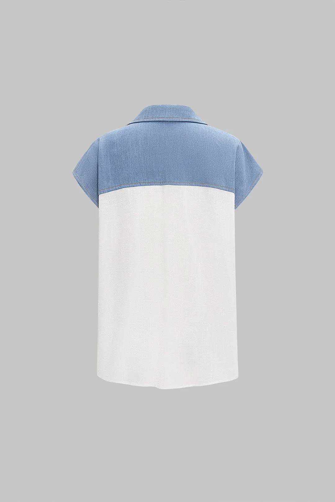 Patchwork linned slips front falsk lomme skjorte sold by Micas product image thumbnail 3