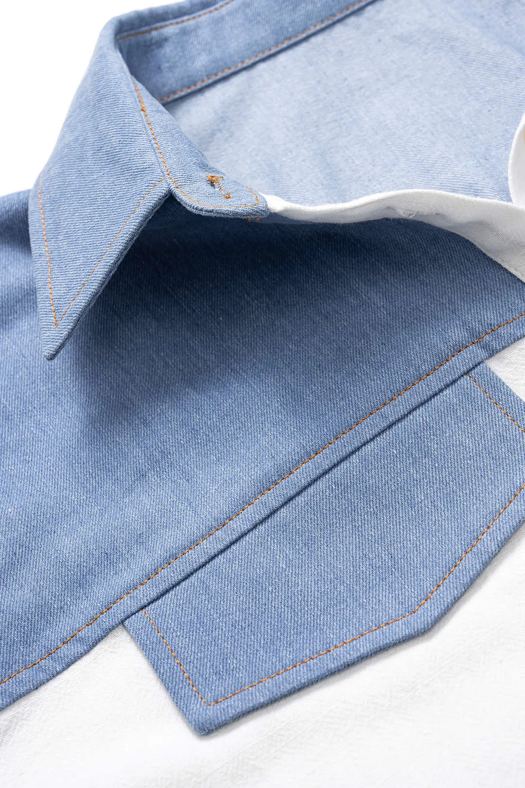 Patchwork linned slips front falsk lomme skjorte sold by Micas product image thumbnail 4