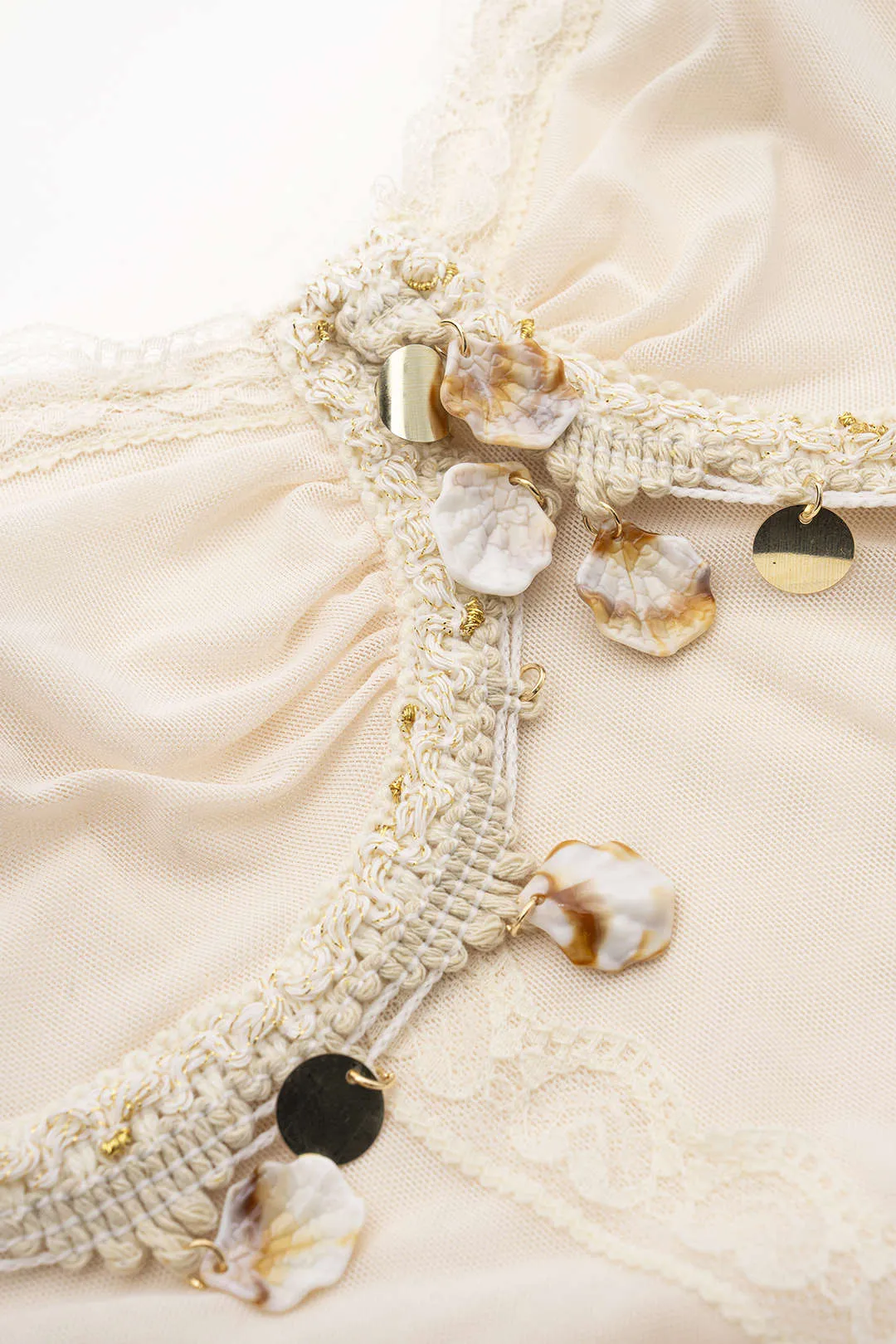 Mesh Bustier Ruched Lace Trim Cami Top sold by Micas product image thumbnail 3