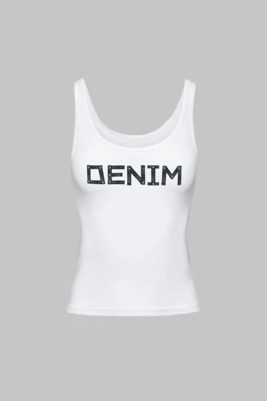 Brevprint tank top sold by Micas