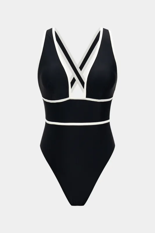 Kontrastrør i ét stykke badedragt sold by Micas