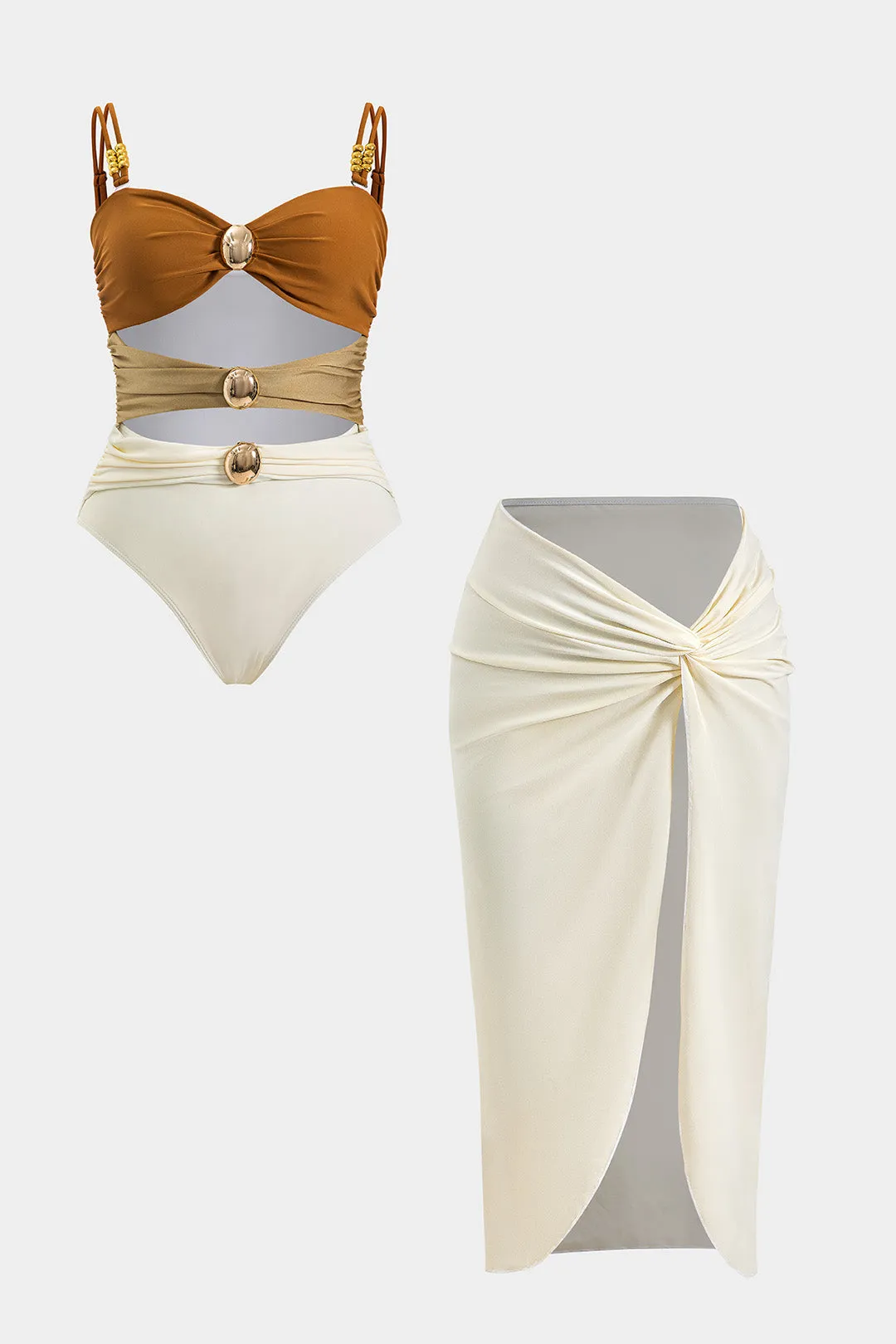 Plus størrelse udskåret bikini sæt sold by Micas