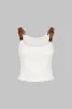 Patchwork tank top sold by Micas