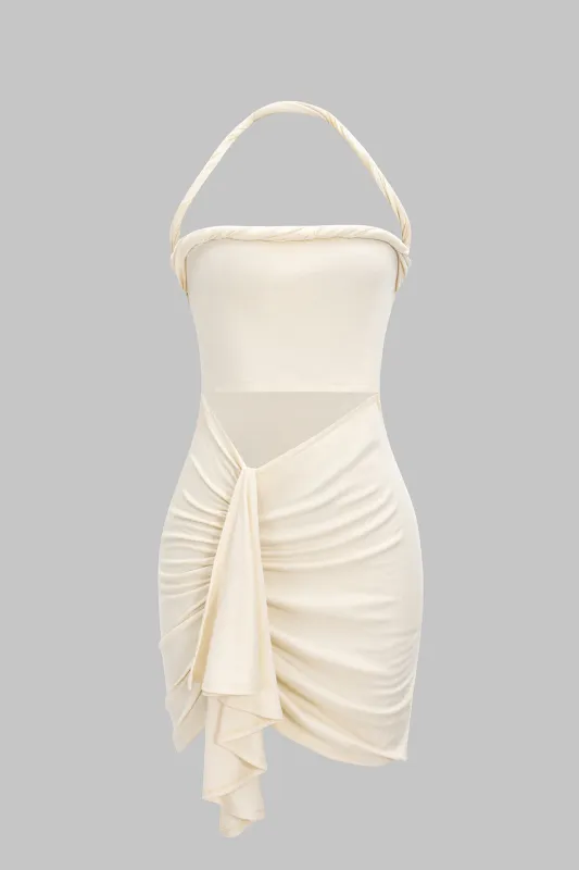 Asymmetrisk twist knude ærmeløs midi -kjole sold by Micas