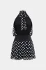 Polka Dots Print Chiffon Halter Neck Backless Sleeveless Mini Dress sold by Micas