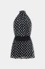 Polka Dots Print Chiffon Halter Neck Backless Sleeveless Mini Dress sold by Micas