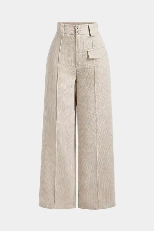 Button Pocket Zipper Trousers sold by Micas