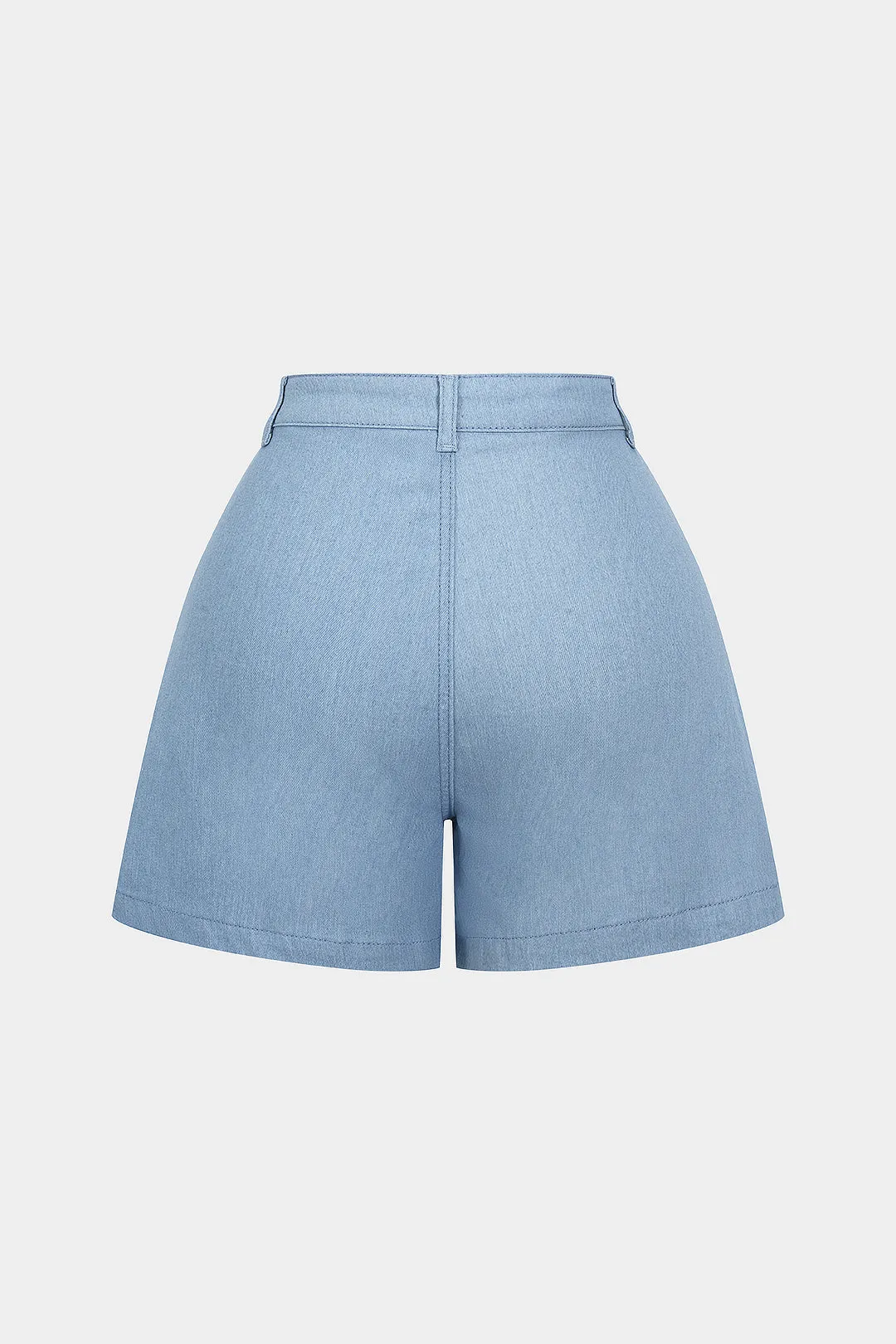 Denim Faux Leather Patchwork Pocket Shorts sold by Micas product image thumbnail 2