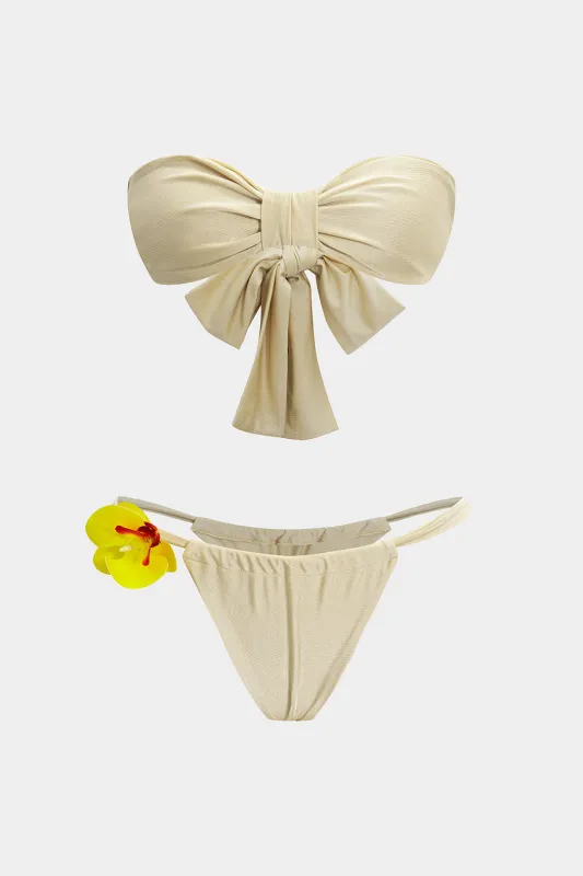 3d Floral Patchwork Strappy Bikini Set sold by Micas