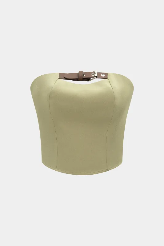 Metallisk lynlås lomme tank top sold by Micas