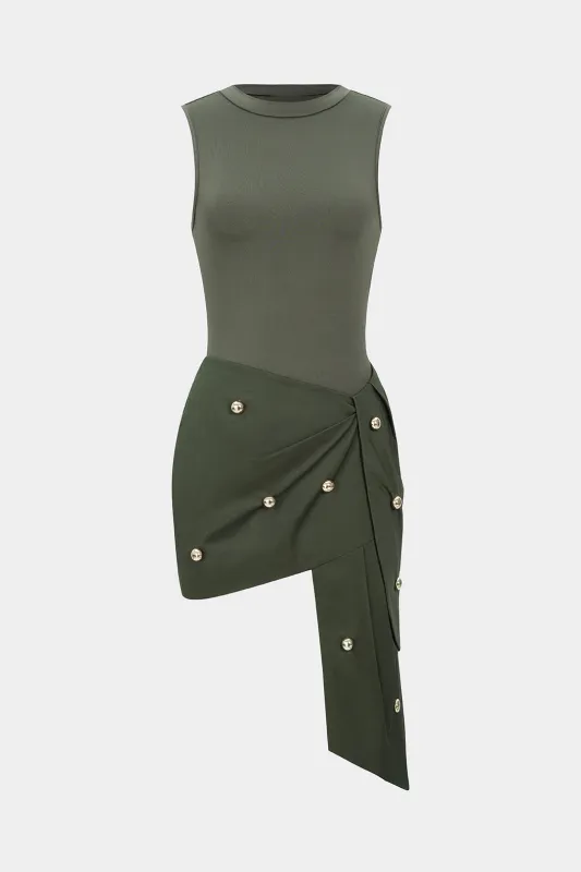 Knap asymmetrisk ærmeløs mini kjole sold by Micas